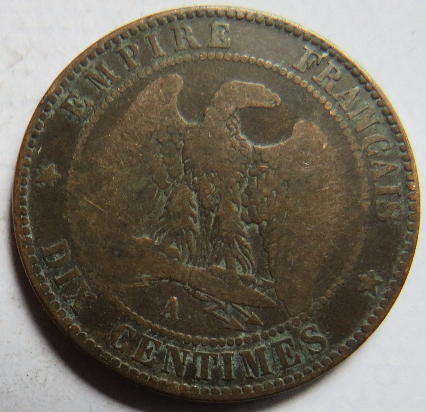 1856-A France Napoleon III 10 Centimes Coin