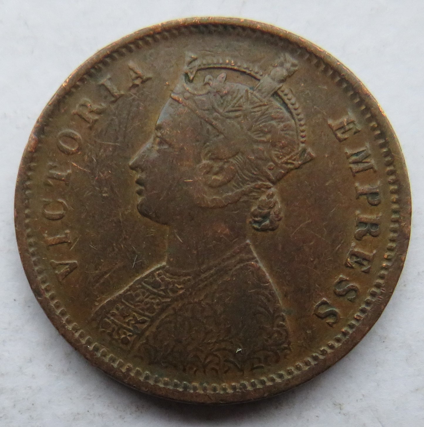 1877 Queen Victoria India 1/4 Quarter Anna Coin