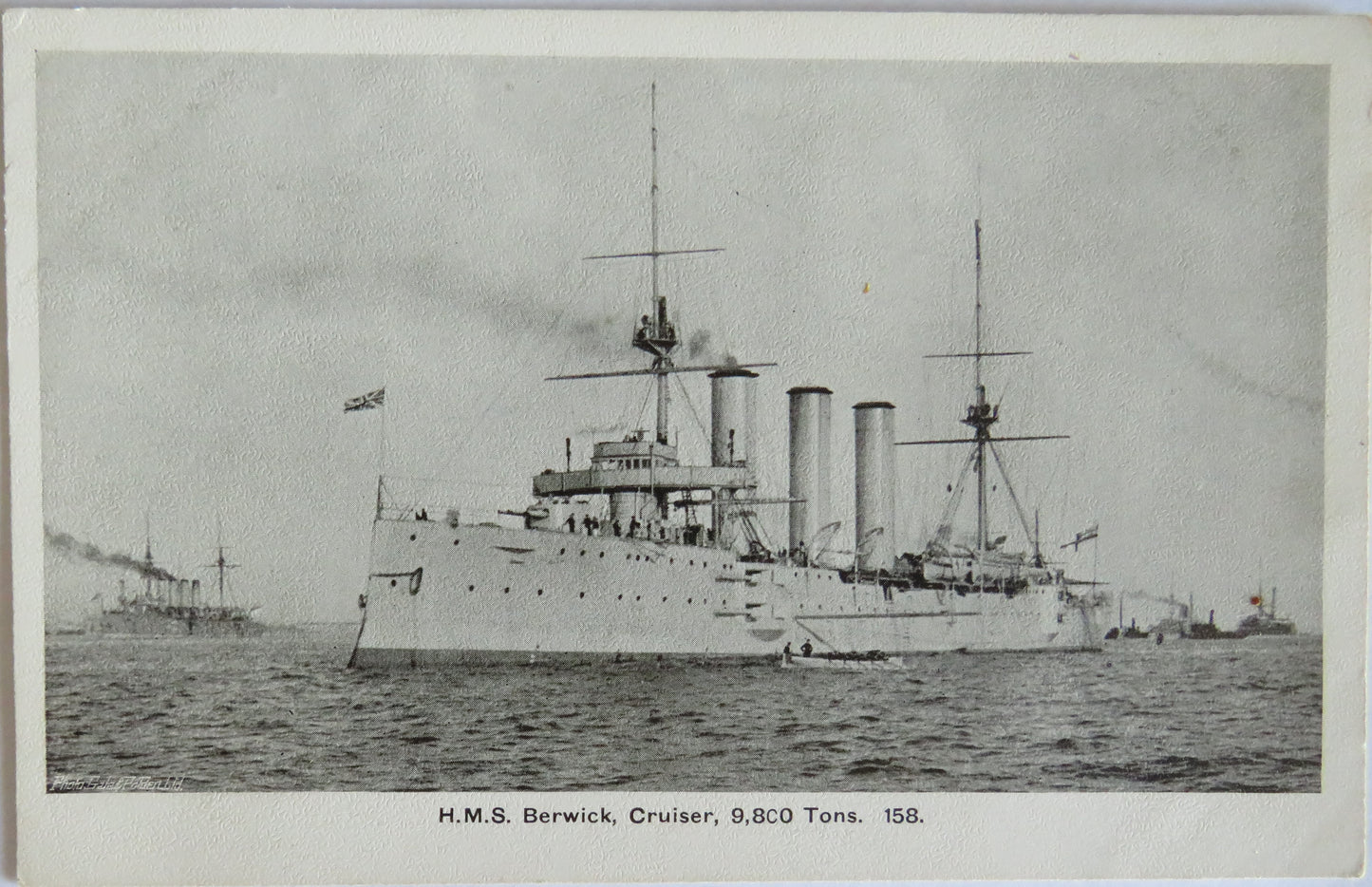 Antique Postcard of H.M.S. Berwick, Cruiser, 9800 Tons
