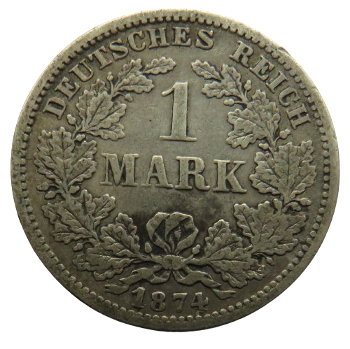 1874-F Germany Silver One Mark Coin