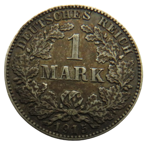 1915-E Germany Silver One Mark Coin