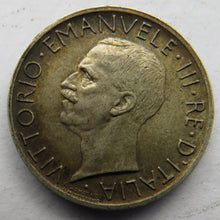 Load image into Gallery viewer, 1929 Italy Silver 5 Lire Coin
