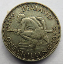Load image into Gallery viewer, 1946 King George VI New Zealand Silver One Shilling Coin
