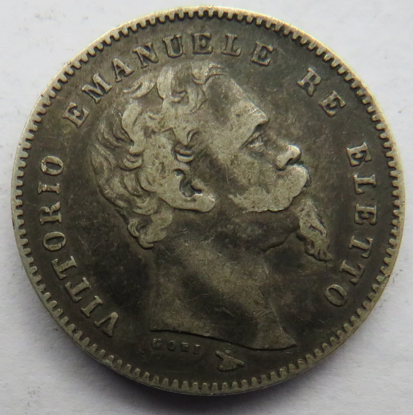 1860 Italian States Silver One Lira Coin