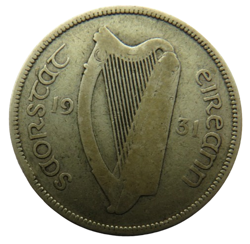 1931 Ireland Silver Florin / Two Shillings Coin
