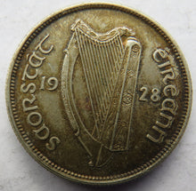 Load image into Gallery viewer, 1928 Ireland Silver Florin / Two Shillings Coin Excellent Condition
