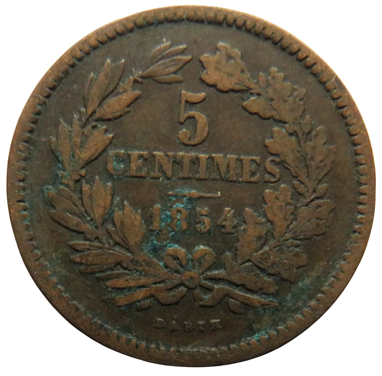 1854 Luxembourg 5 Centimes Coin