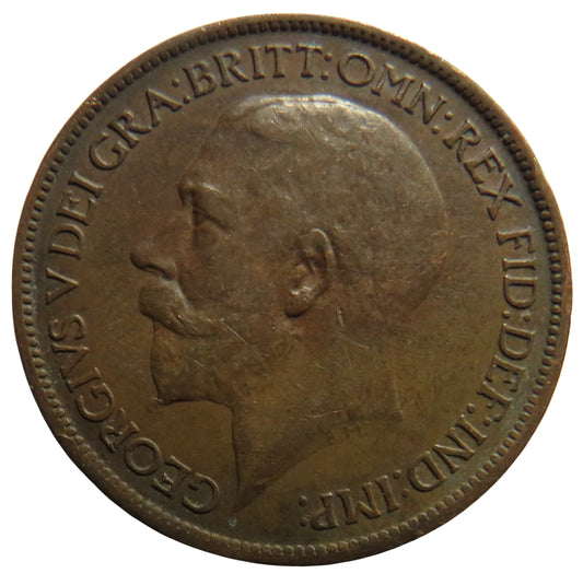1920 King George V Halfpenny Coin - Great Britain