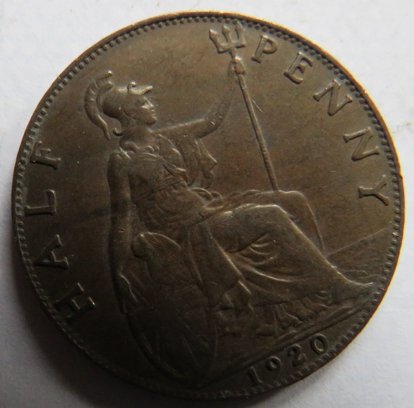 1920 King George V Halfpenny Coin - Great Britain