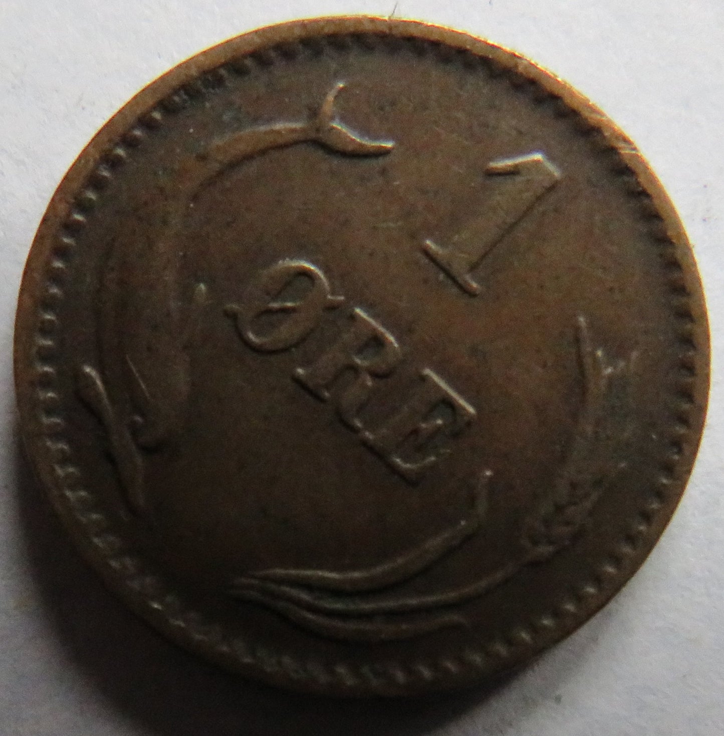 1894 Denmark One Ore Coin
