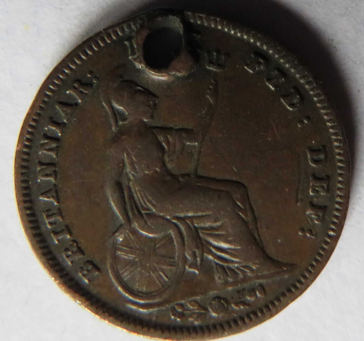 1835 King William IV 1/3 Third Farthing Coin For Use In Malta
