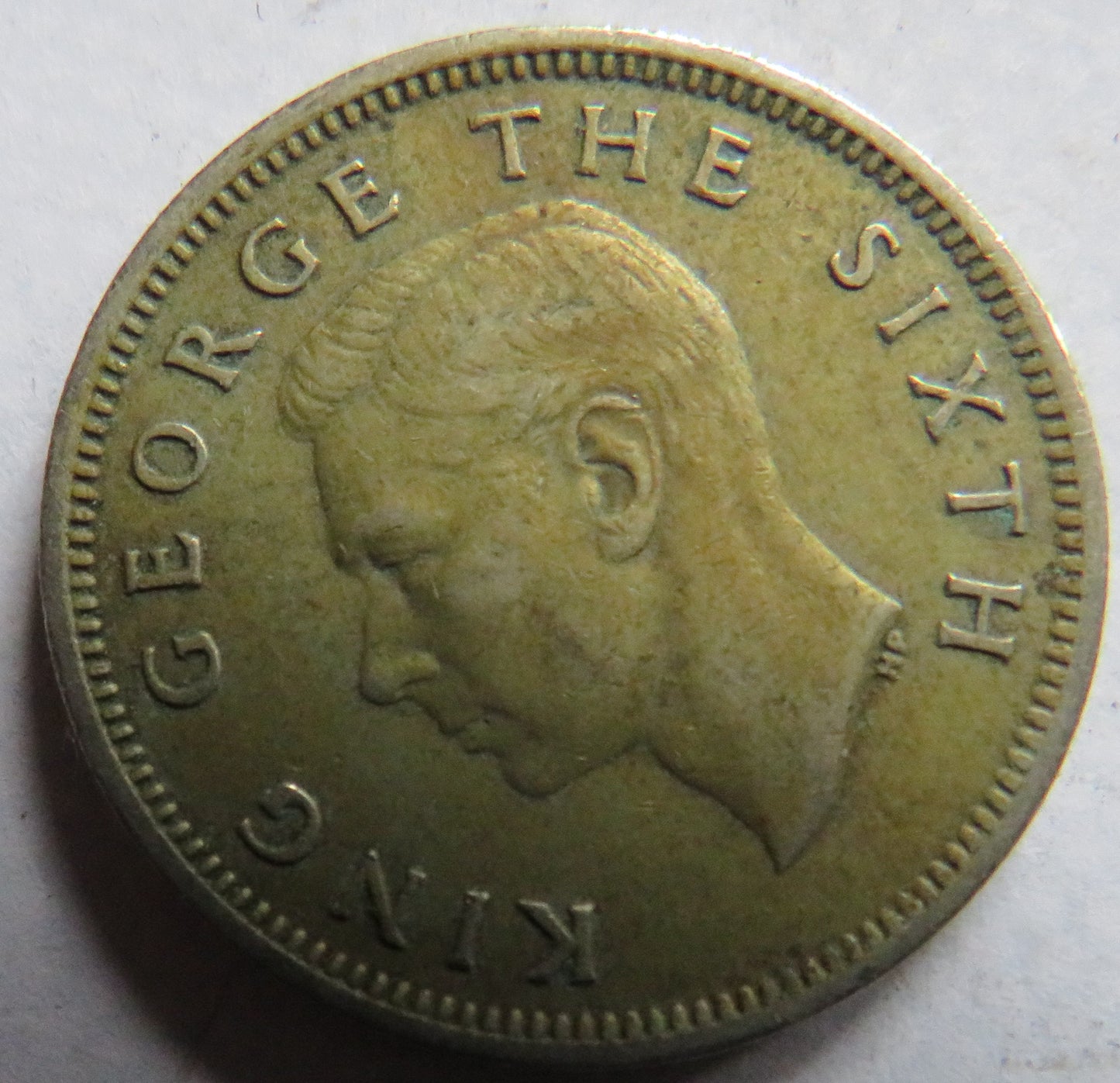 1950 King George VI New Zealand Shilling Coin