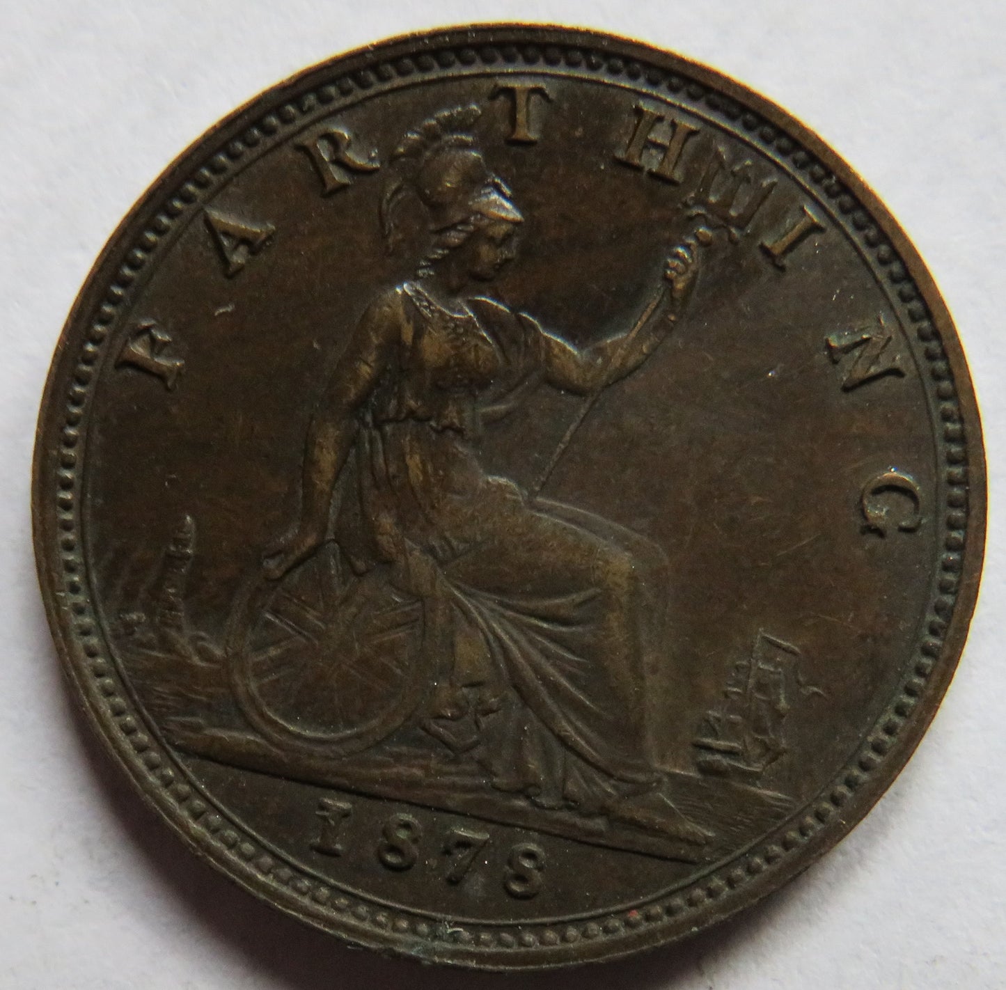 1878 Queen Victoria Farthing Coin - Great Britain