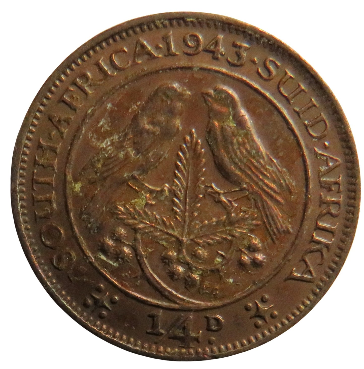 1943 King George VI South Africa Farthing Coin