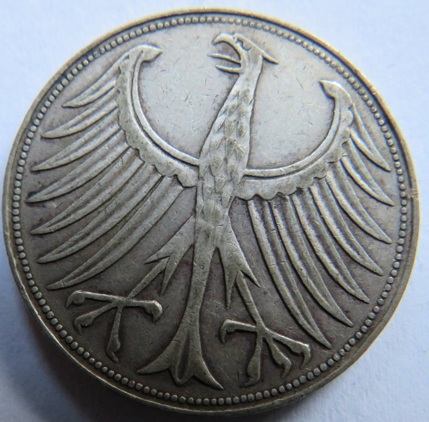 1958-F Germany Silver 5 Mark Coin