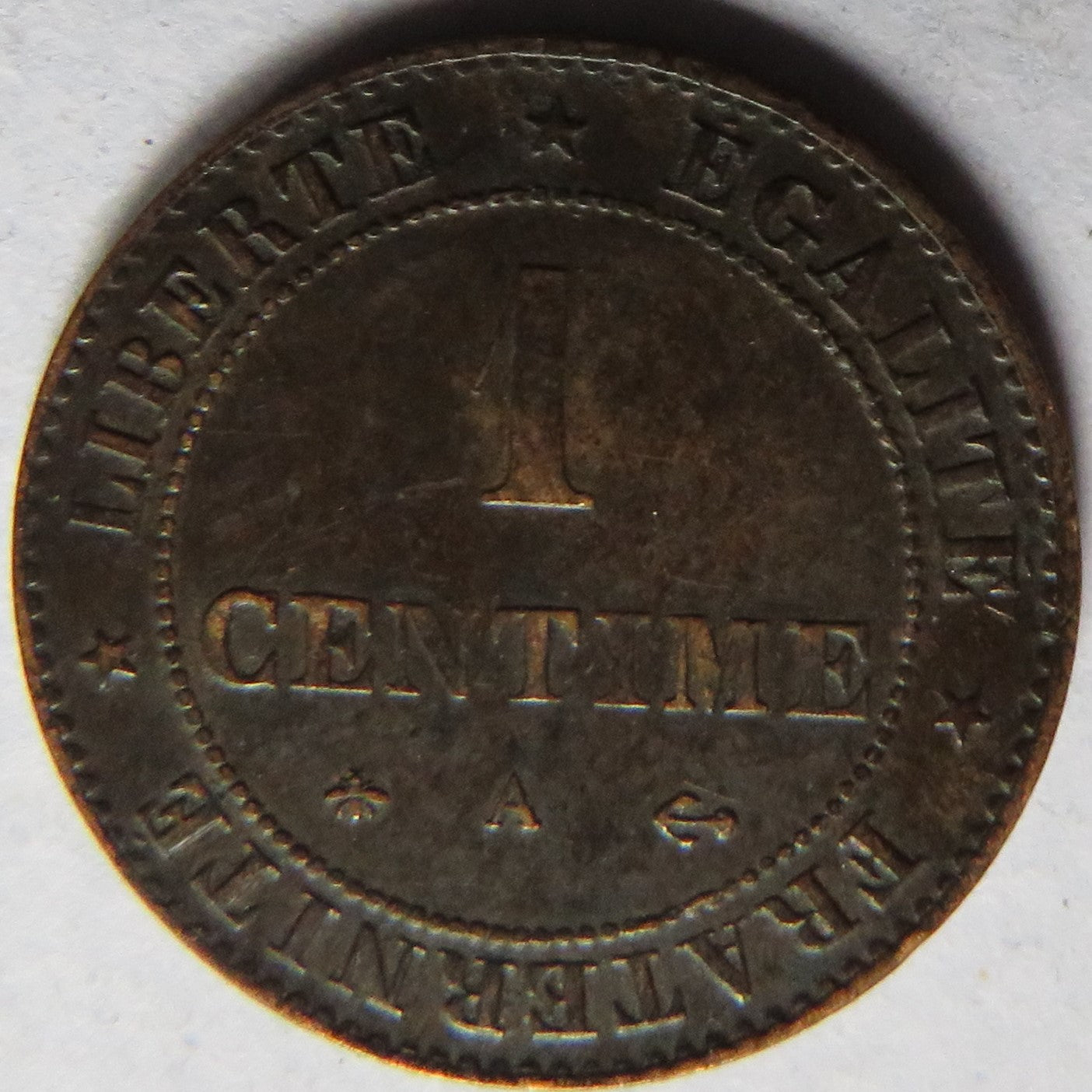 1878-A France One Centime Coin