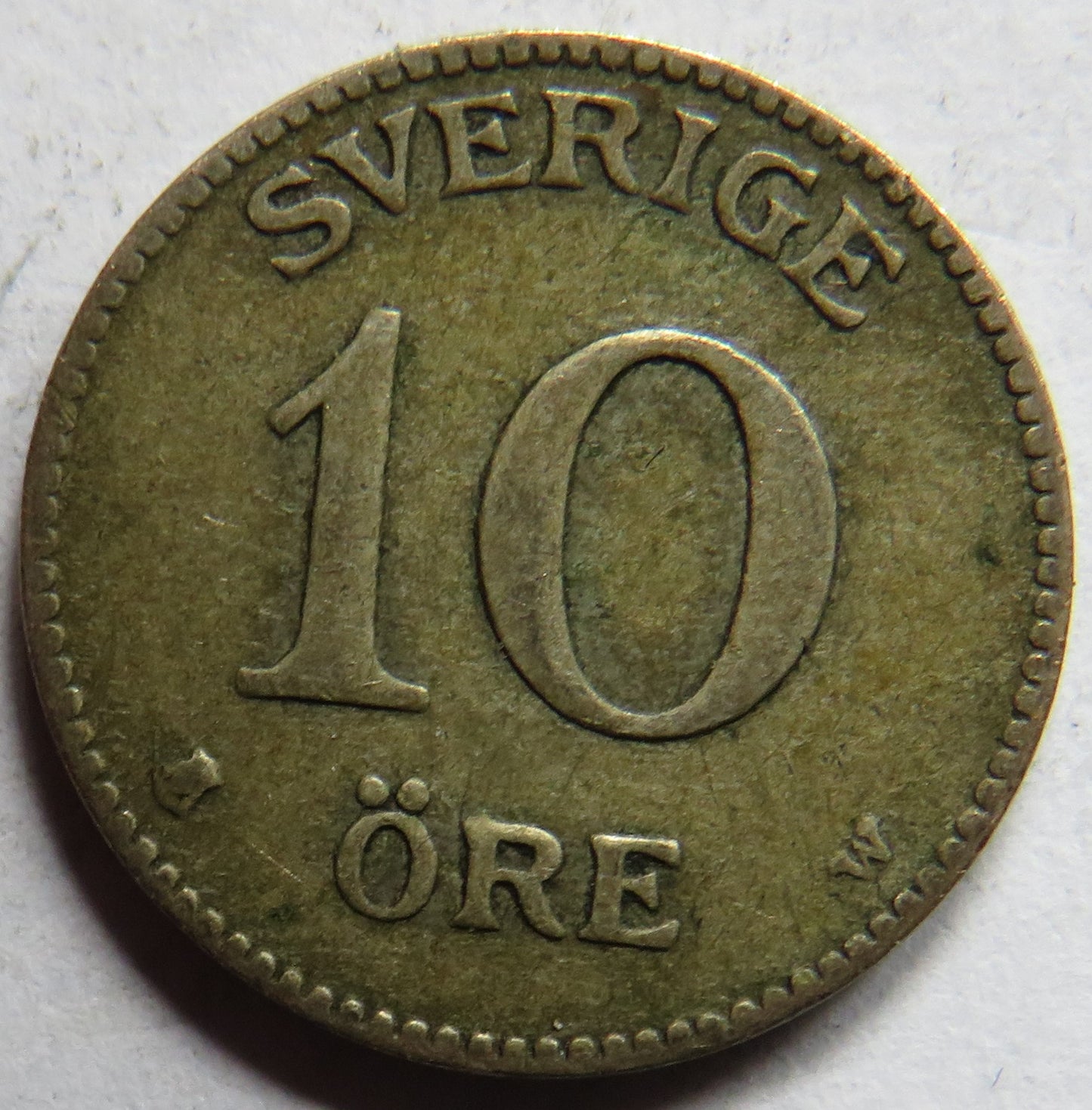 1917 Sweden Silver 10 Ore Coin
