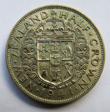 Load image into Gallery viewer, 1941 King George VI New Zealand Silver Halfcrown Coin
