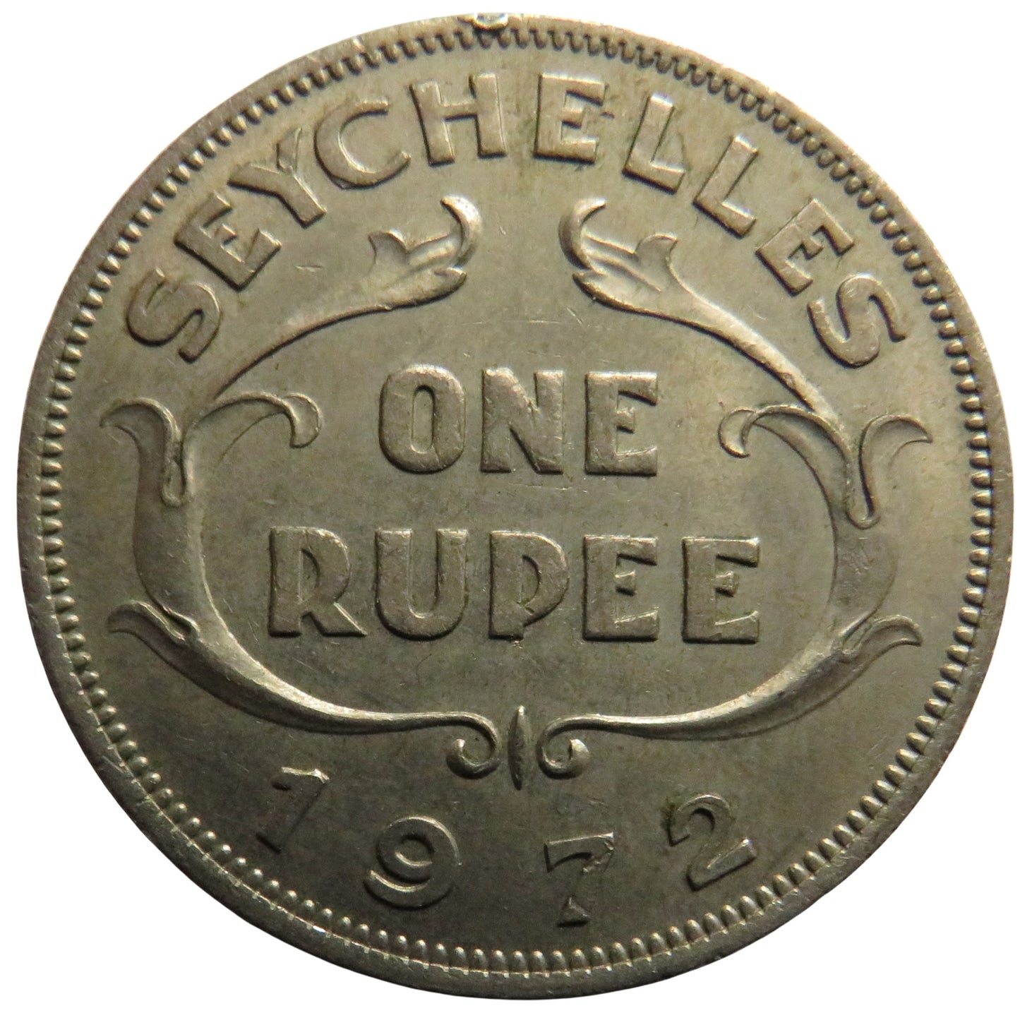 1972 Queen Elizabeth II Seychelles One Rupee Coin