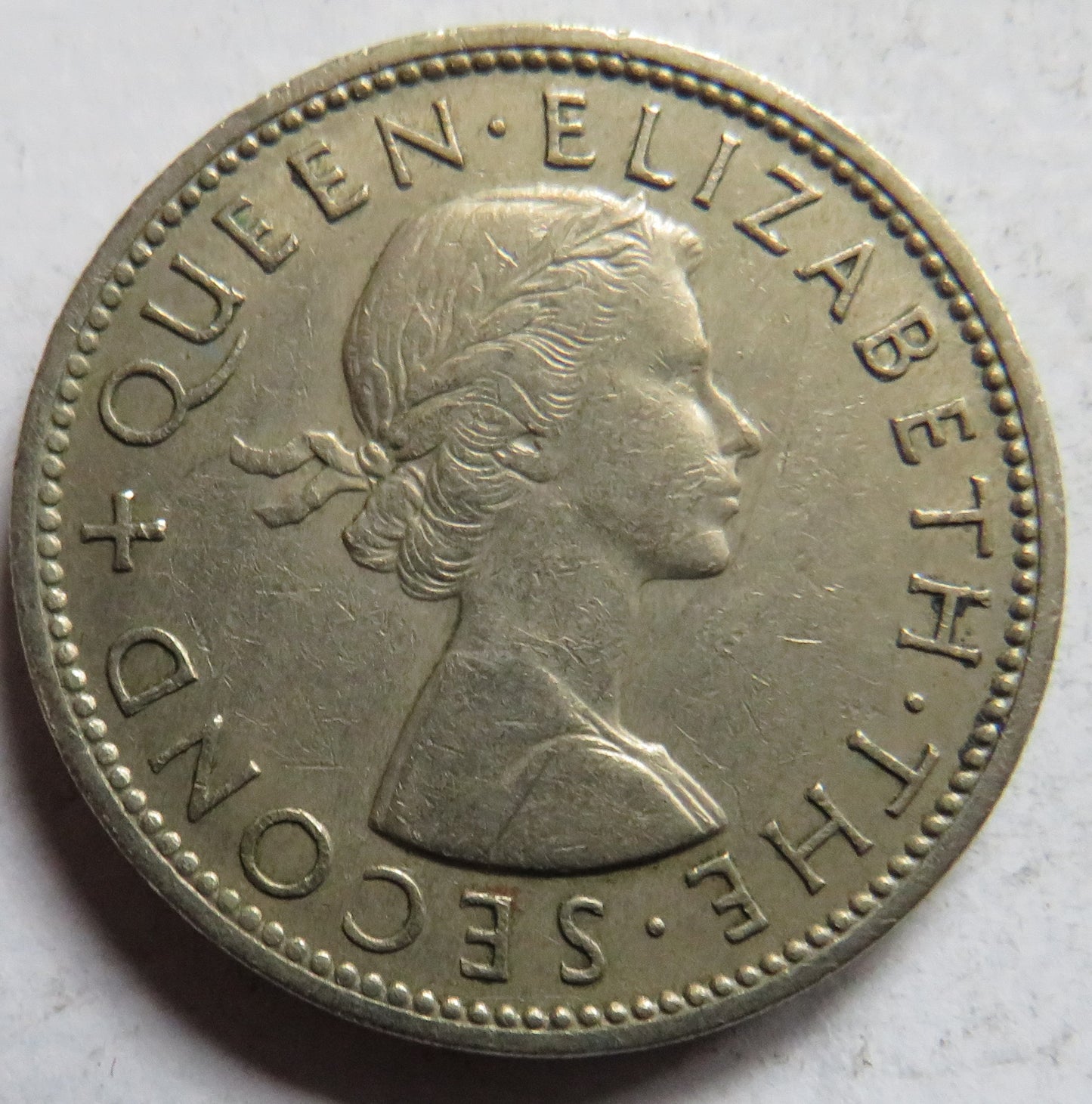 1964 Queen Elizabeth II New Zealand One Florin Coin