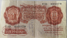 Load image into Gallery viewer, 1928 Bank of England 10 Ten Shillings Banknote C.P Mahon
