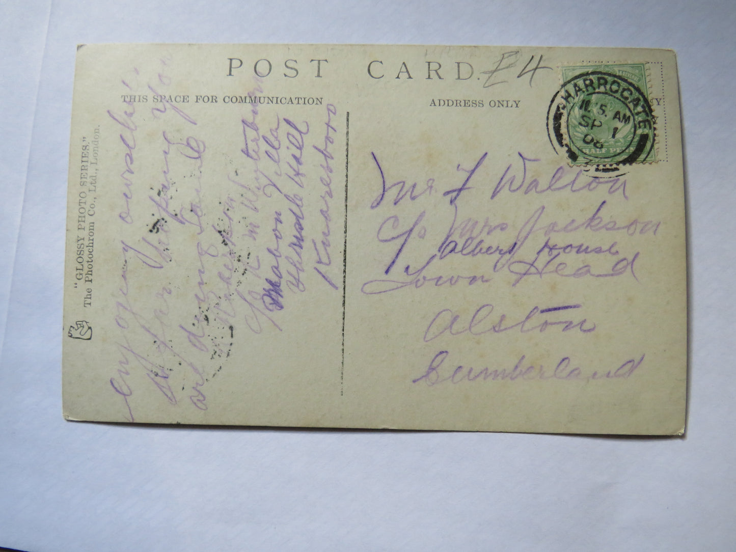 Vintage Postcard of Harrogate, Prospect Place & Stray