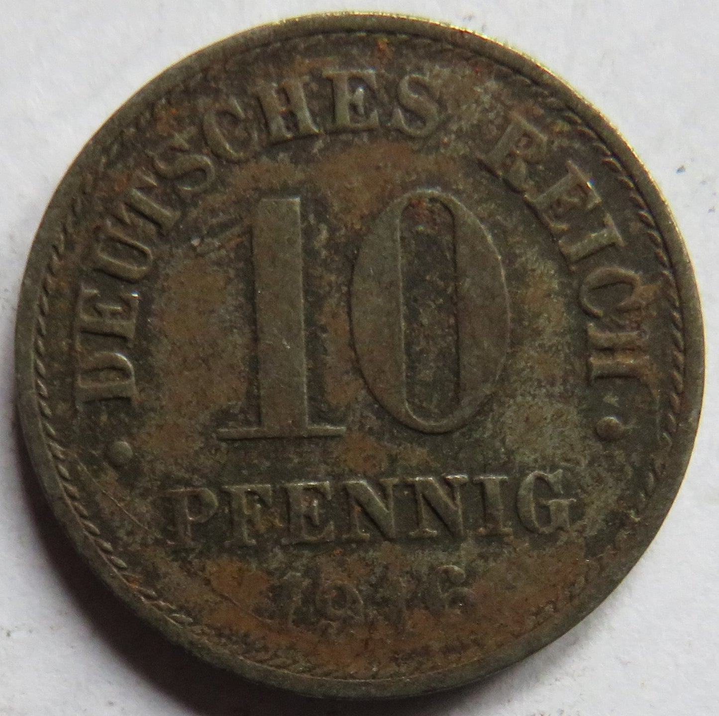 1916 Germany 10 Pfennig Coin