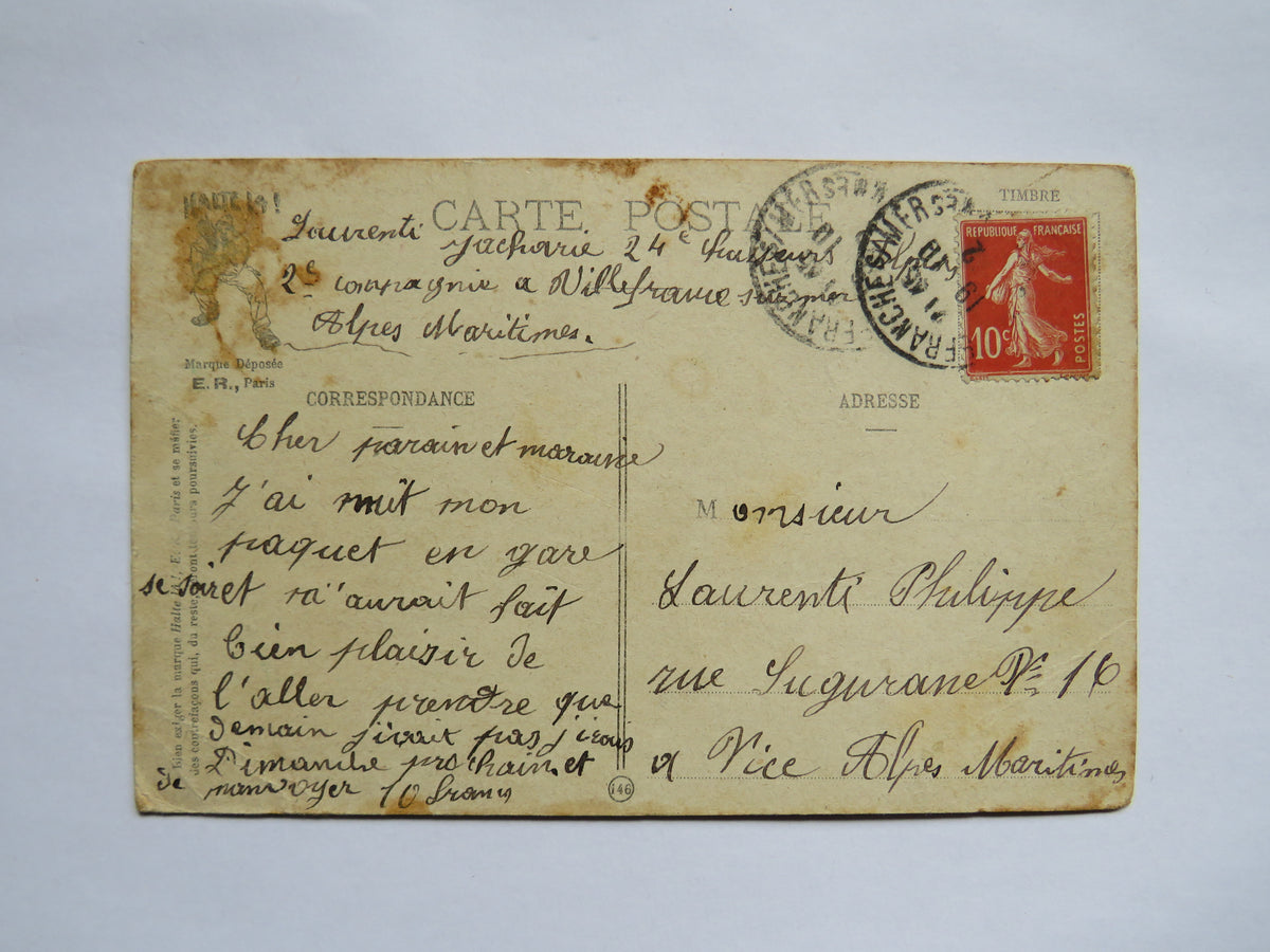 Vintage Postcard of L'Envie - Sept Pêchés Capitalaux du Soldat - E. R. Paris