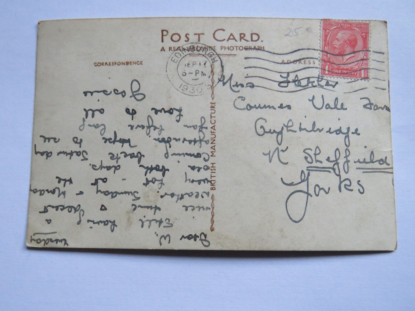 Vintage Postcard of Holyrood Palace, Edinburgh 1930