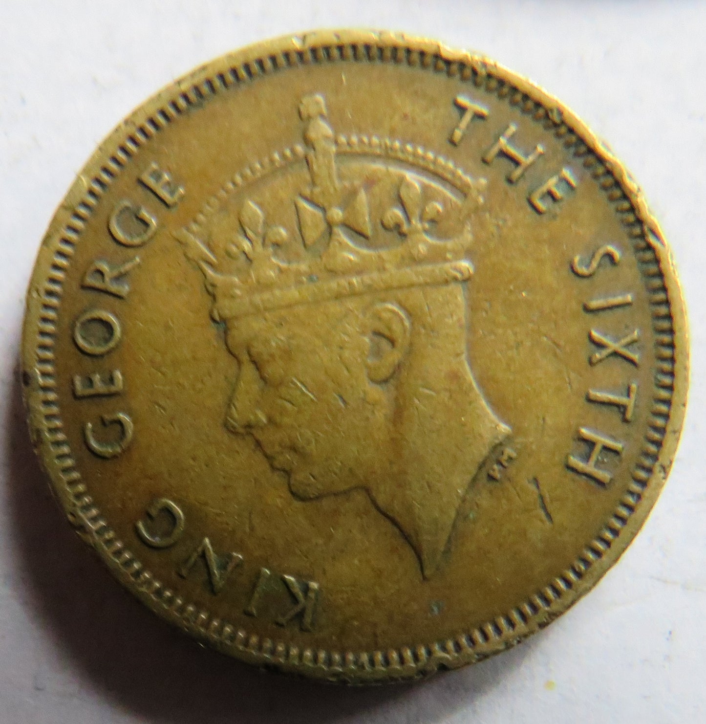 1951 King George VI Hong Kong 10 Cents Coin