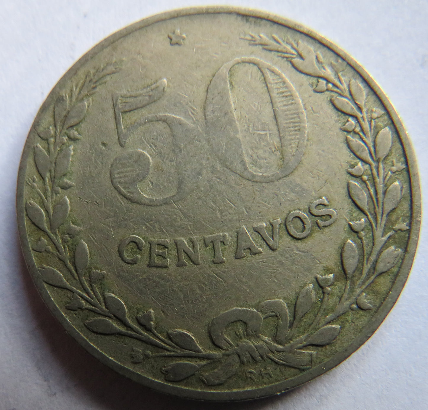 1921 Colombia 50 Centavos Coin