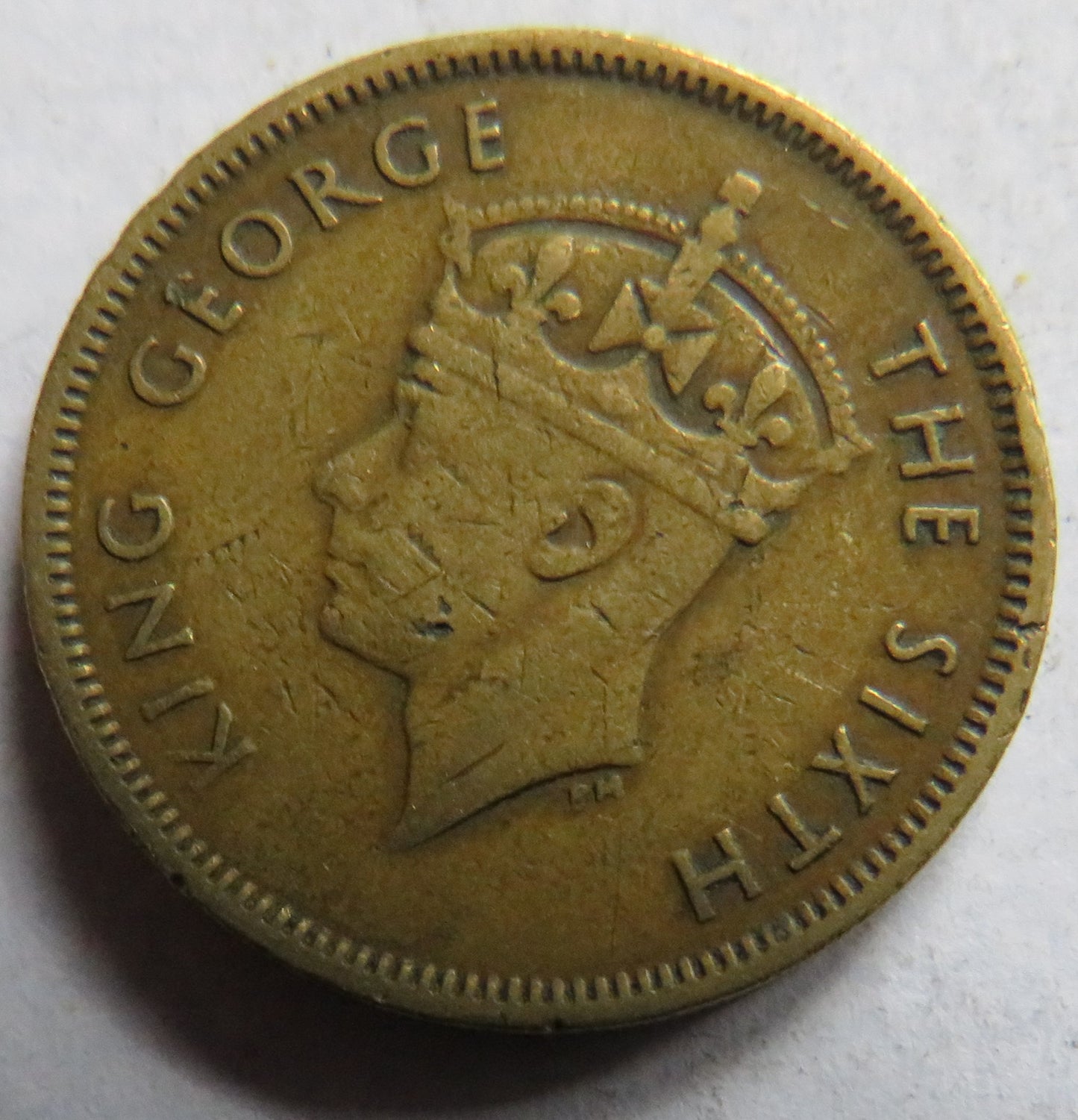 1950 King George VI Hong Kong 10 Cents Coin