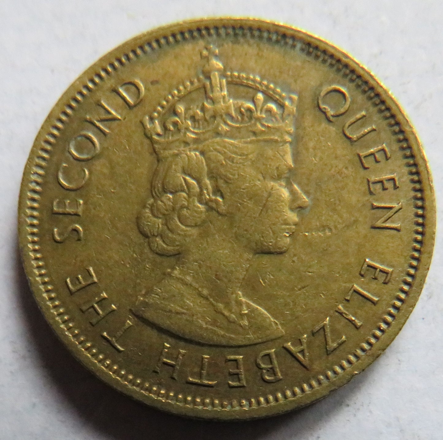 1961 Queen Elizabeth II Hong Kong 10 Cents Coin