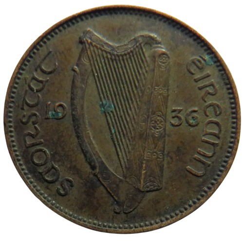 1936 Ireland Farthing Coin