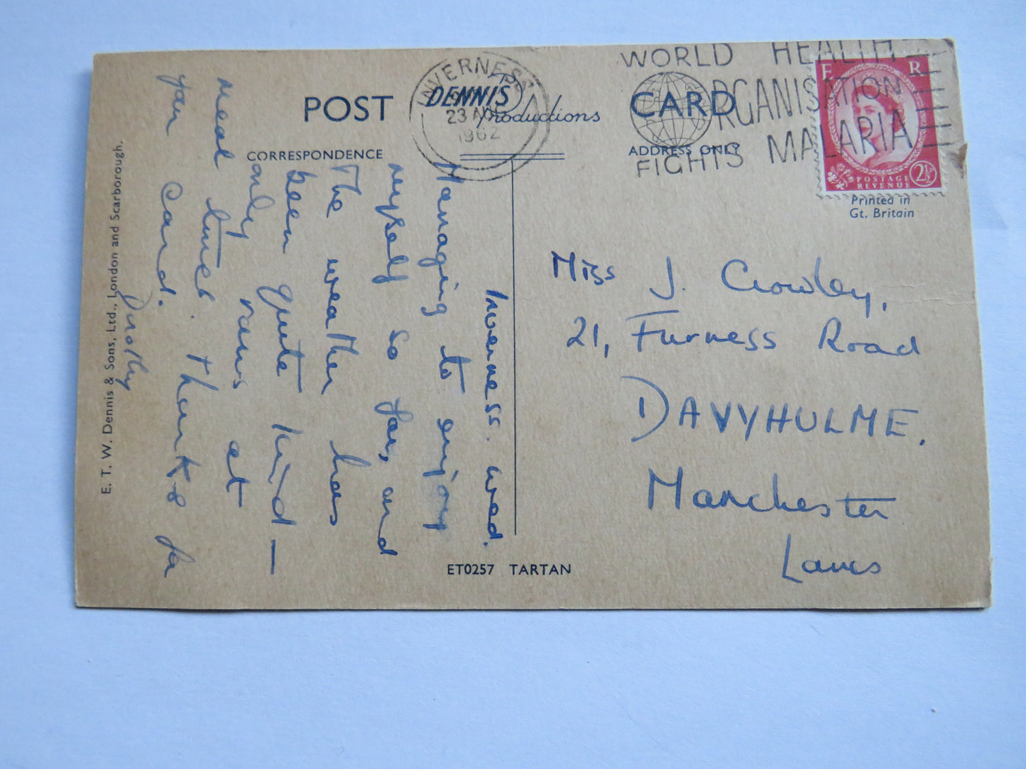 Vintage Postcard of National Galleries & Castle, Edinburgh 1962