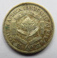 Load image into Gallery viewer, 1932 King George V South Africa Silver Sixpence Coin
