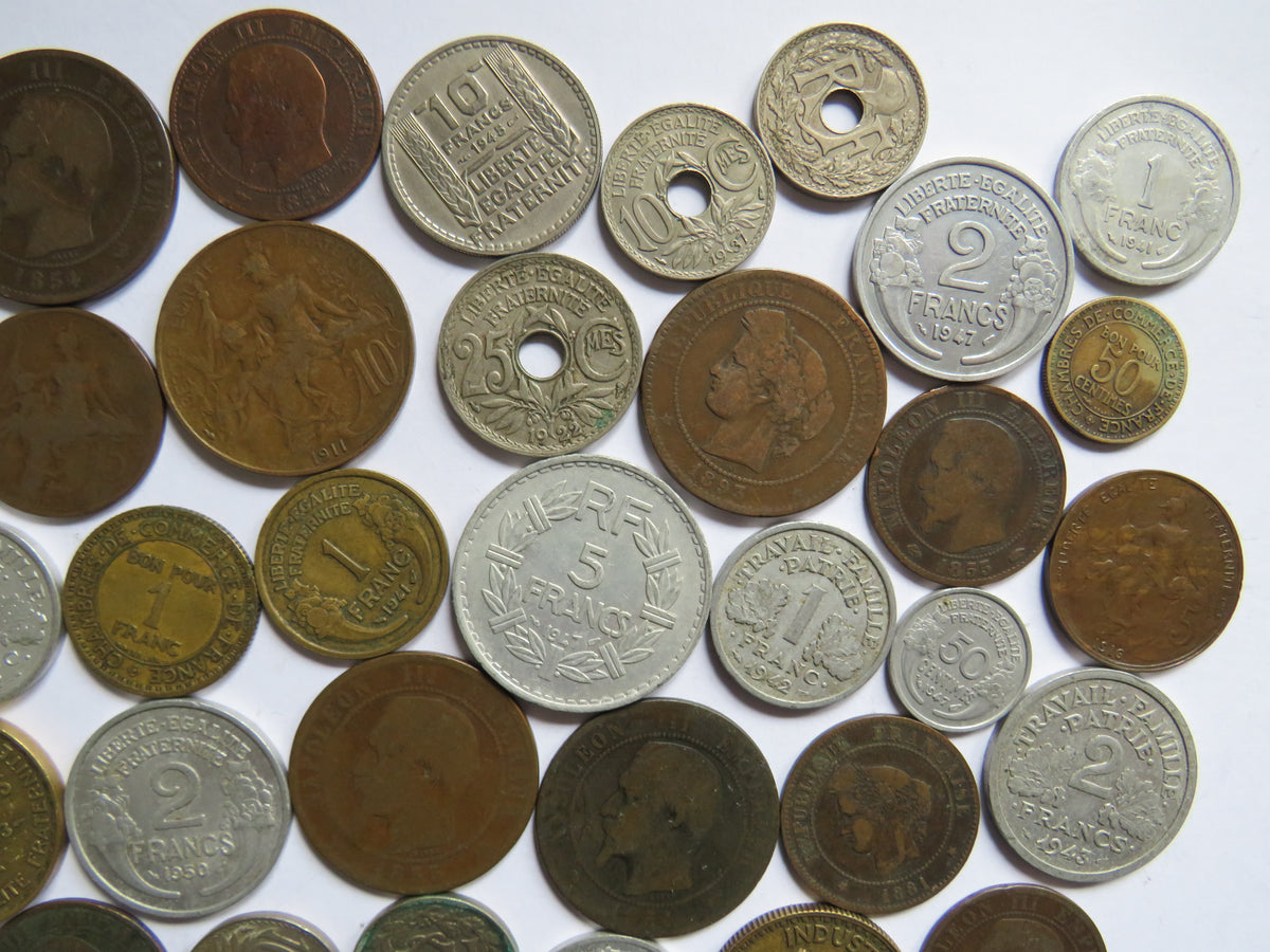 A Good Collection of Old Coins From France 19th-20thC