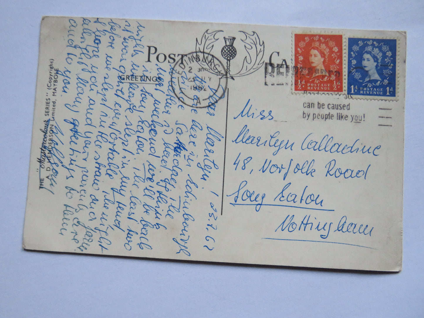 Vintage Postcard of The Forth Bridge, 1962