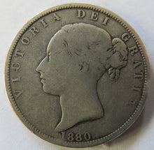 Load image into Gallery viewer, 1880 Queen Victoria Young Head Silver Halfcrown Coin
