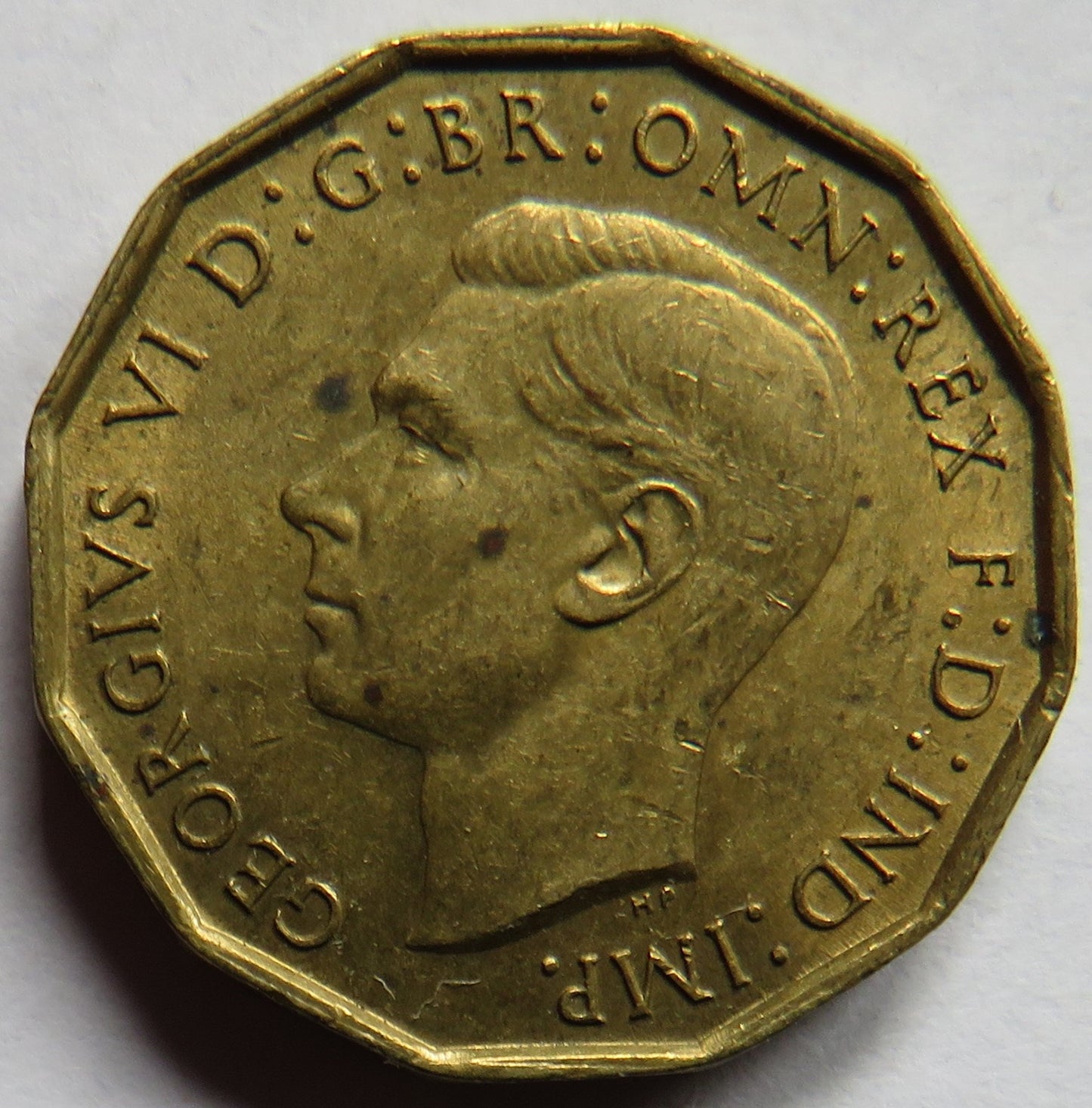 1941 King George VI Brass Threepence Coin In Higher Grade