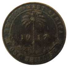 Load image into Gallery viewer, 1917 King George V British West Africa Silver Shilling Coin
