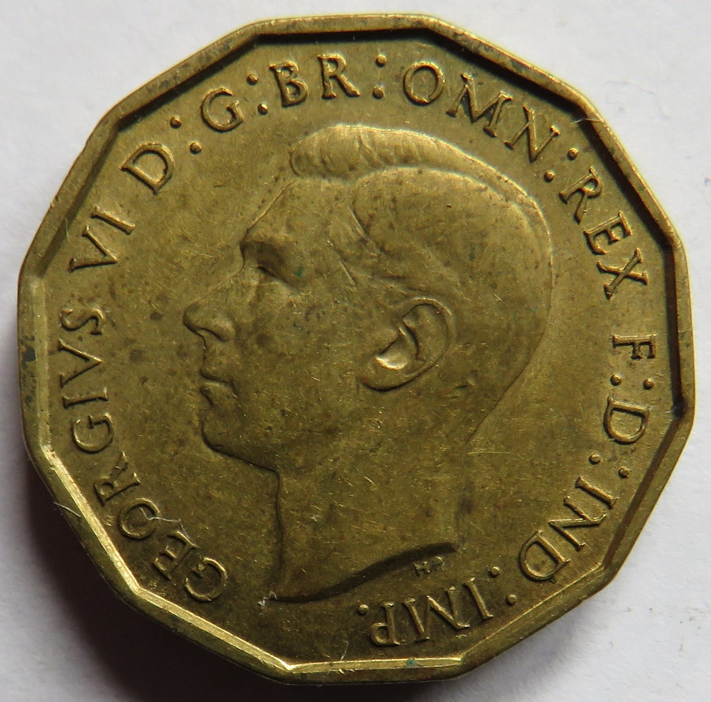 1941 King George VI Brass Threepence Coin In Higher Grade