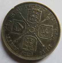 Load image into Gallery viewer, 1887 Queen Victoria Jubilee Head Silver Florin Coin
