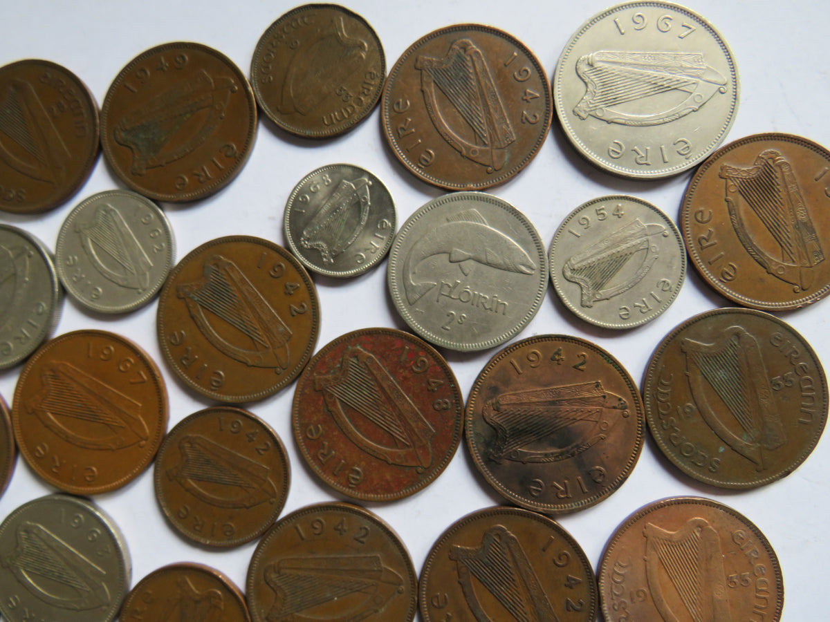 A Good Collection of Old Coins From Ireland
