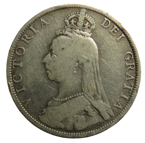1889 Queen Victoria Jubilee Head Silver Florin Coin