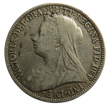 Load image into Gallery viewer, 1898 Queen Victoria Silver Florin / Two Shillings Coin
