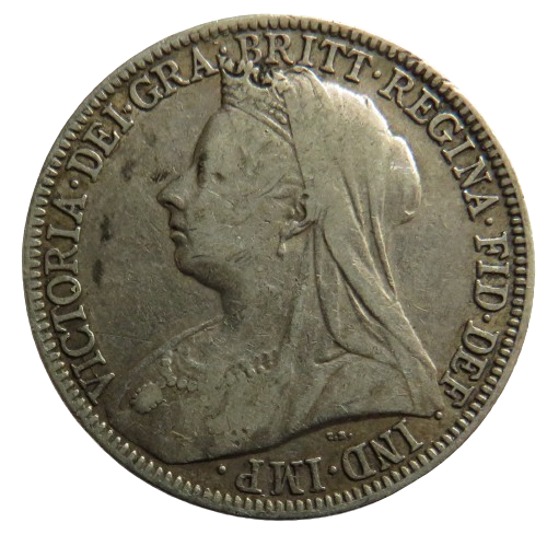 1898 Queen Victoria Silver Florin / Two Shillings Coin