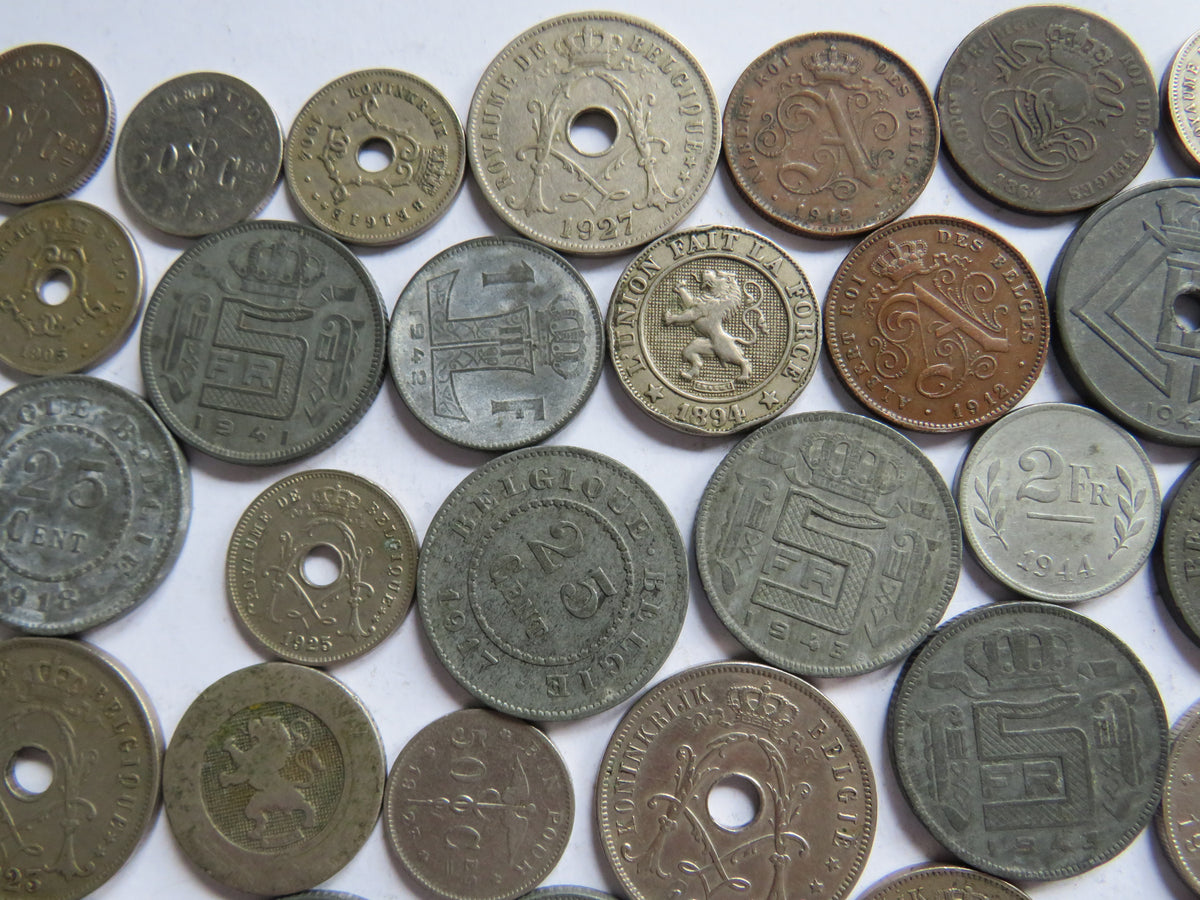 A Good Collection of Old Coins From Belgium 19th-20thC