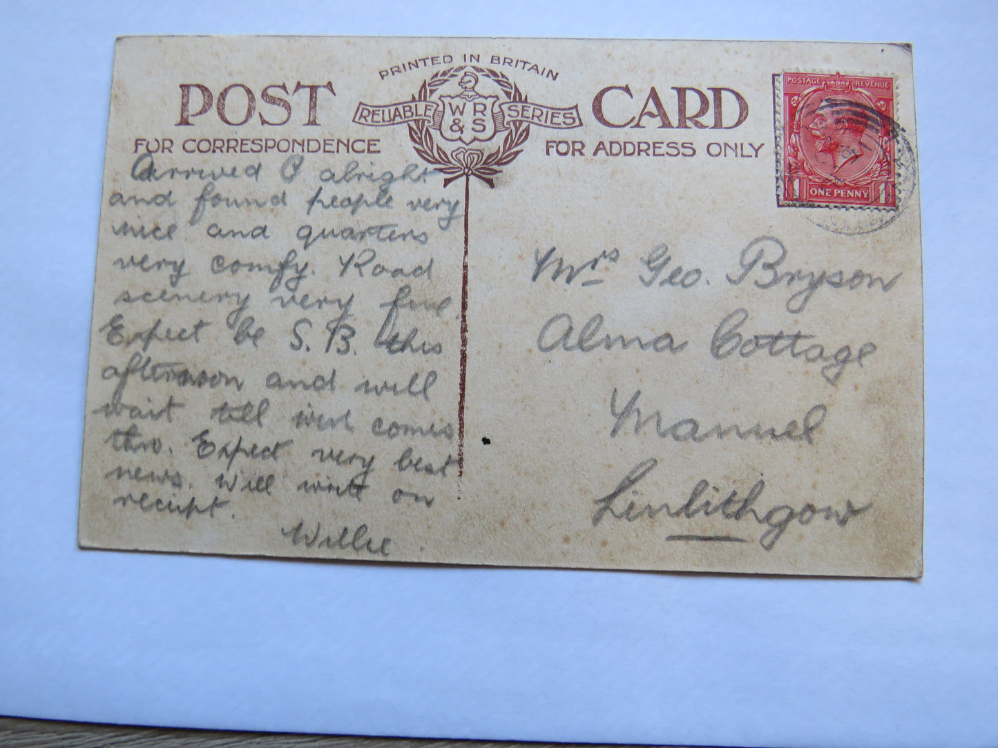 Vintage Postcard of On The Burn, Tyndrum