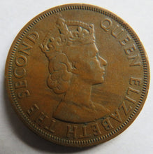 Load image into Gallery viewer, 1955 Queen Elizabeth II British Caribbean Territories Eastern Group 2 Cents Coin
